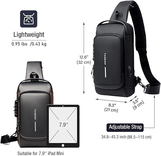 🎒 Multifunction Sling Bag – Stylish, Compact & Travel-Ready 🖤✨